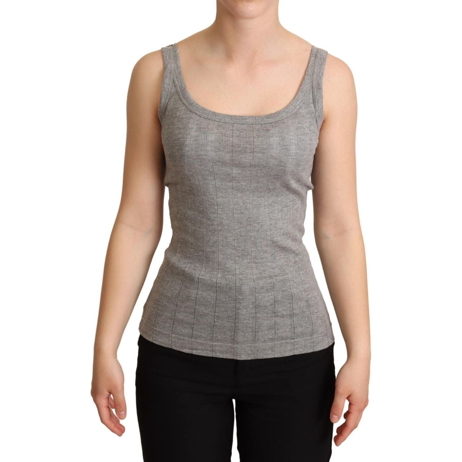 Dolce & Gabbana Gray Cotton Modal Canotta Tank Top T-shirt