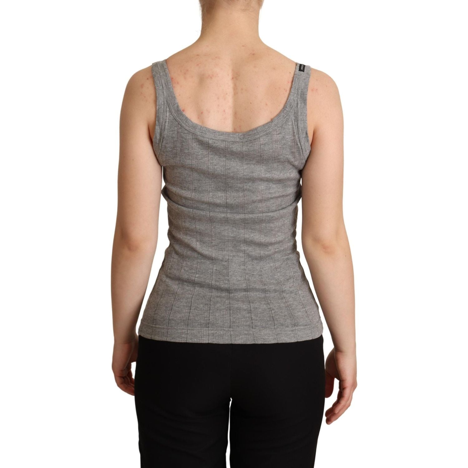 Dolce & Gabbana Gray Cotton Modal Canotta Tank Top T-shirt