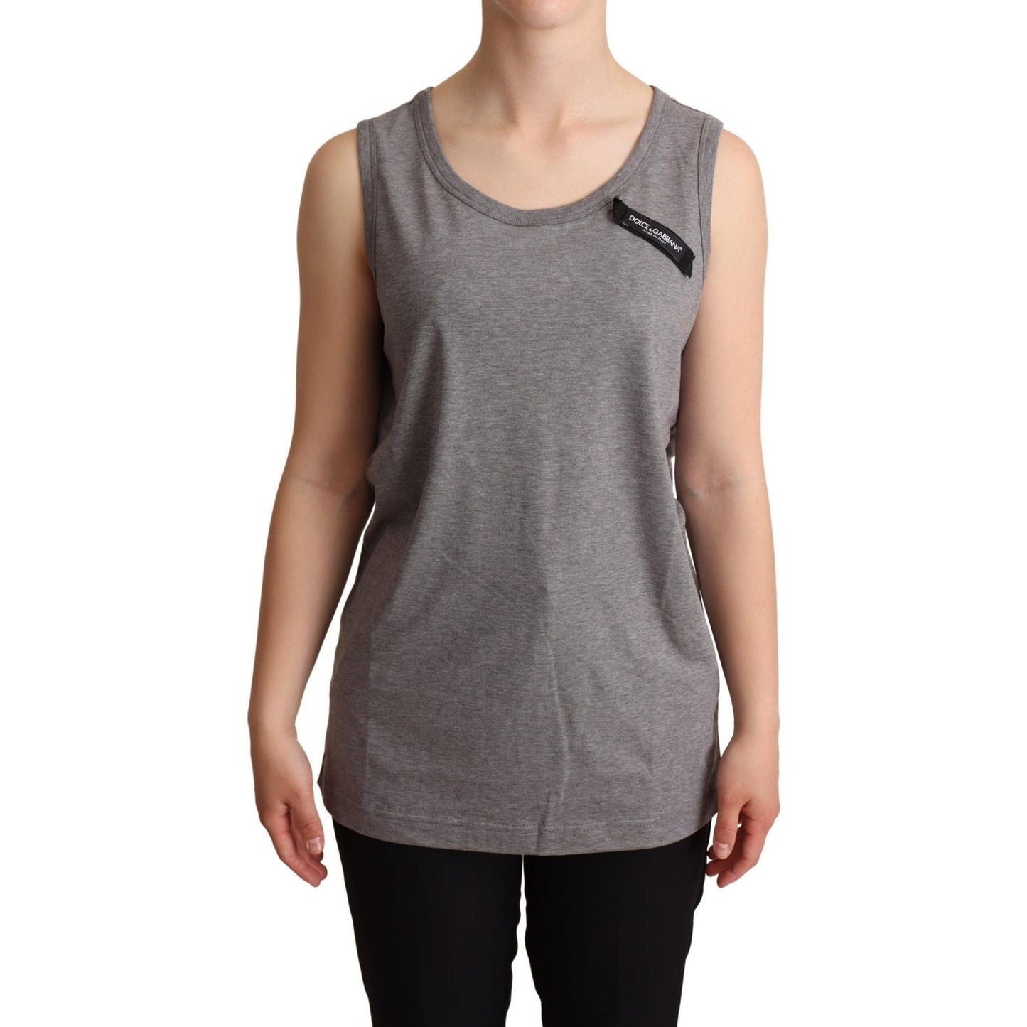 Dolce & Gabbana Gray Sleeveless Round Neck Tank Top T-shirt