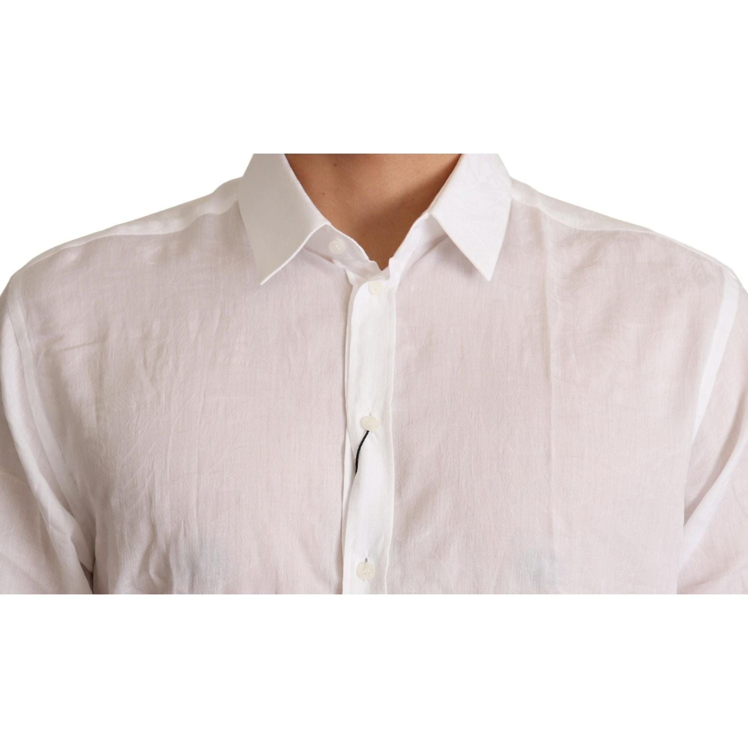 Dolce & Gabbana White Cotton Floral Pattern MARTINI Shirt