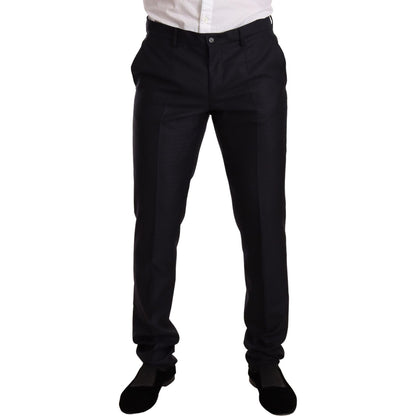Dolce & Gabbana Blue Pattern MARTINI SLIM FIT 2 Piece Suit Suit