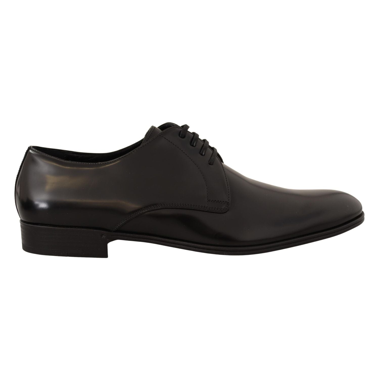 Dolce & Gabbana Black Leather Lace Up Men Dress Derby Shoes