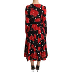 Dolce & Gabbana Black Sicily Bag Print Flared Midi Dress DR28108 -38