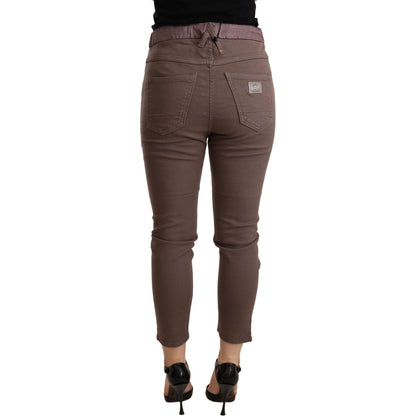 CYCLE Brown Mid Waist Cropped Skinny Stretch Trouser WOMAN TROUSERS