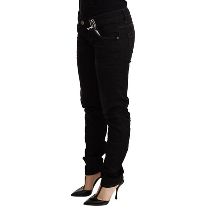 Acht Black Low Waist Skinny Denim Cotton Trouser WOMAN TROUSERS