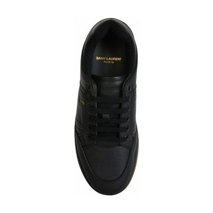 Saint Laurent Elegant Black Low-Top Leather Sneakers MAN SNEAKERS