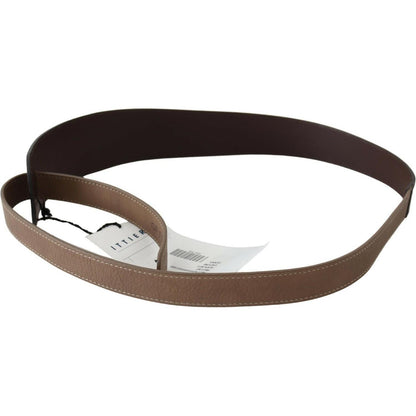 GF Ferre Brown Genuine Leather Logo Wide Waist Belt WOMAN BELTS