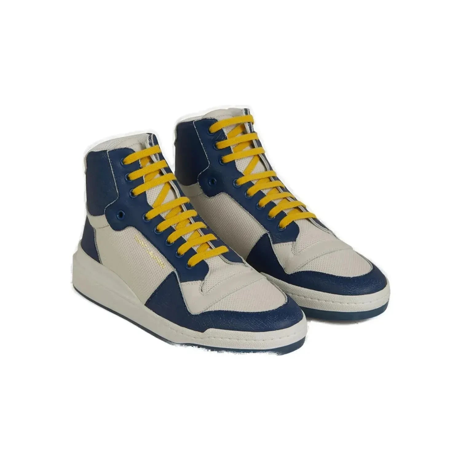 Saint Laurent Elevate Your Style with Mid-Top Blue Luxury Sneakers