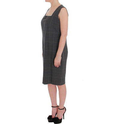 BENCIVENGA Gray Checkered Cotton Blazer Dress Set Suit Skirt Suit