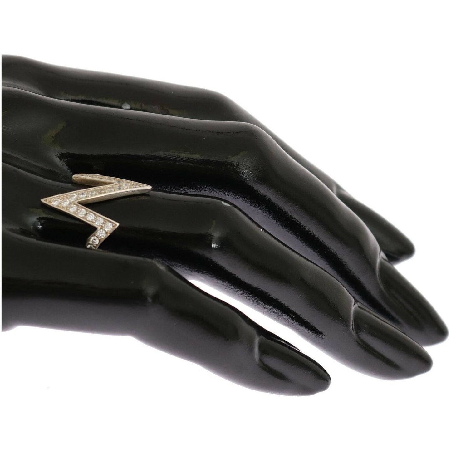 Nialaya Silver Authentic Womens Clear Ring Ring