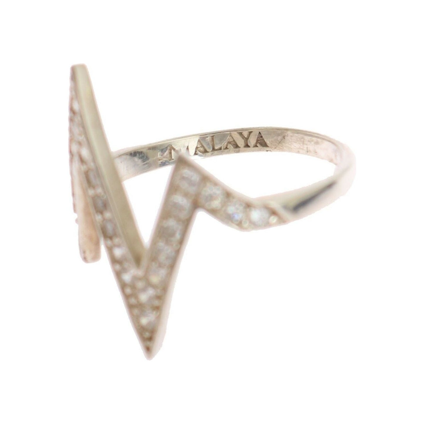 Nialaya Silver Authentic Womens Clear Ring Ring