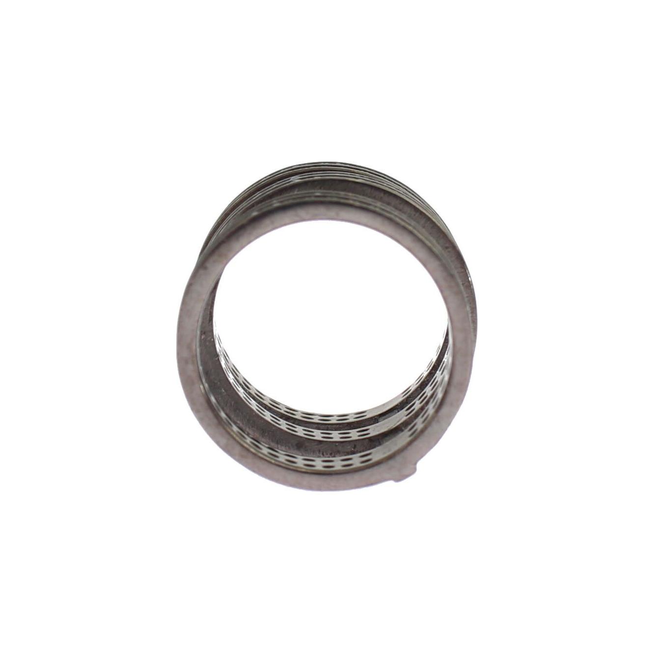 Nialaya Black CZ Rhodium 925 Silver Ring Ring