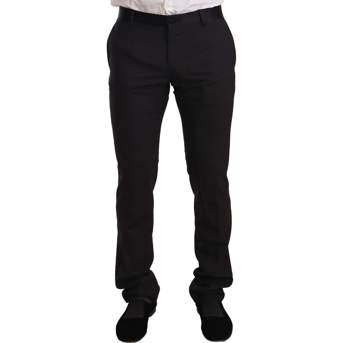 Dolce & Gabbana Blue Velvet Cotton Slim Fit Smoking Suit