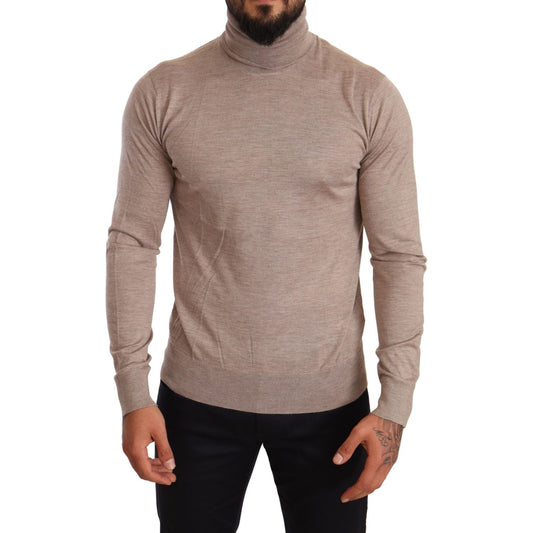 Dolce & Gabbana Beige Cashmere Turtleneck Pullover Sweater