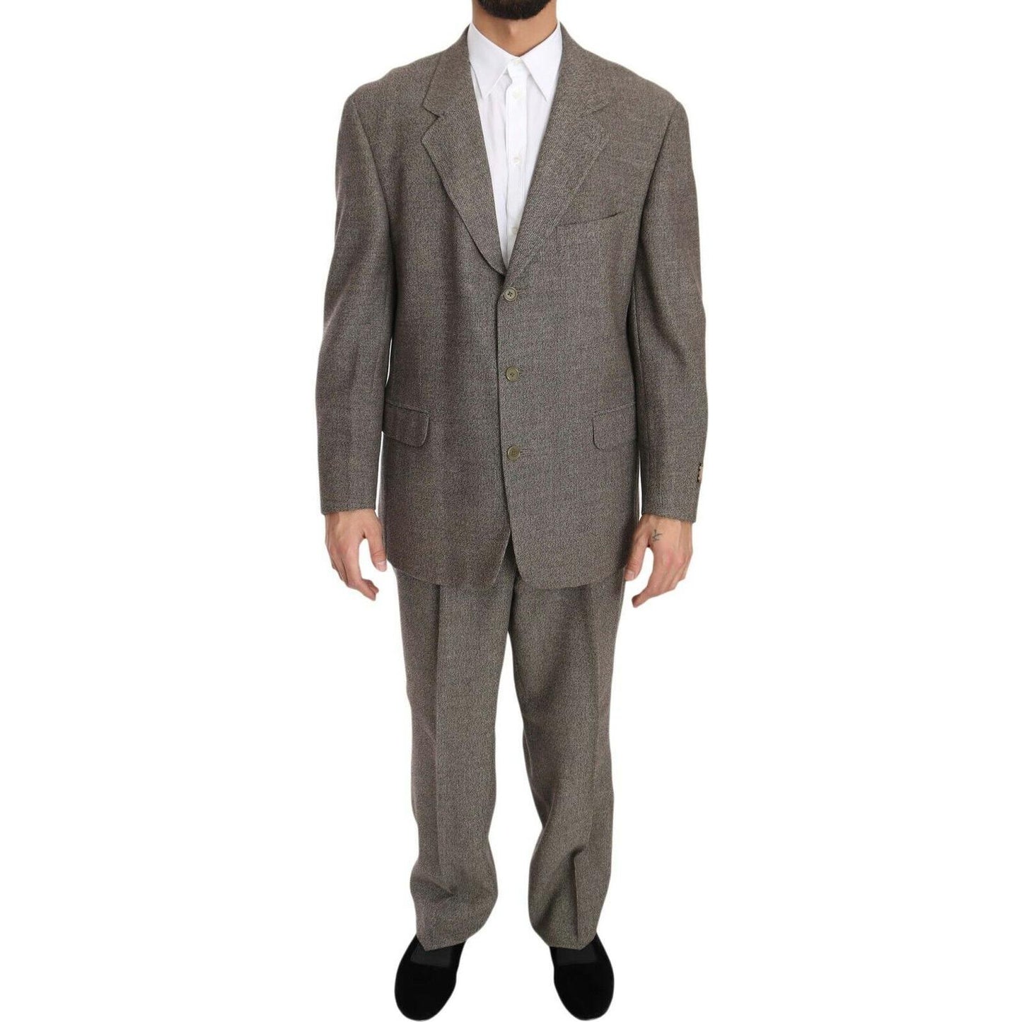 Fendi Brown Wool Regular Single Breasted Suit Suit