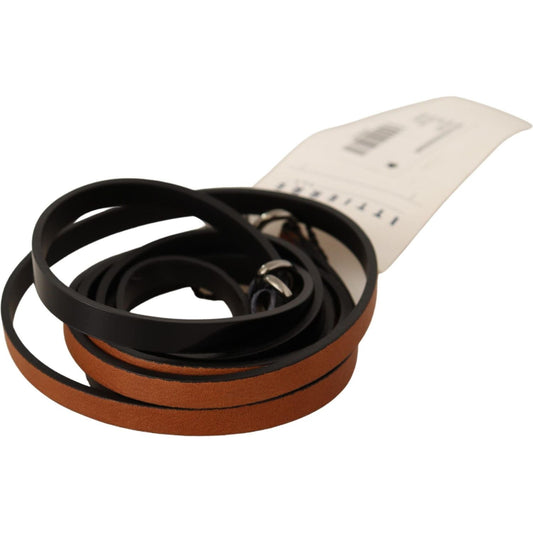 Costume National Brown Leather Silver Tone Buckle Belt WOMAN BELTS
