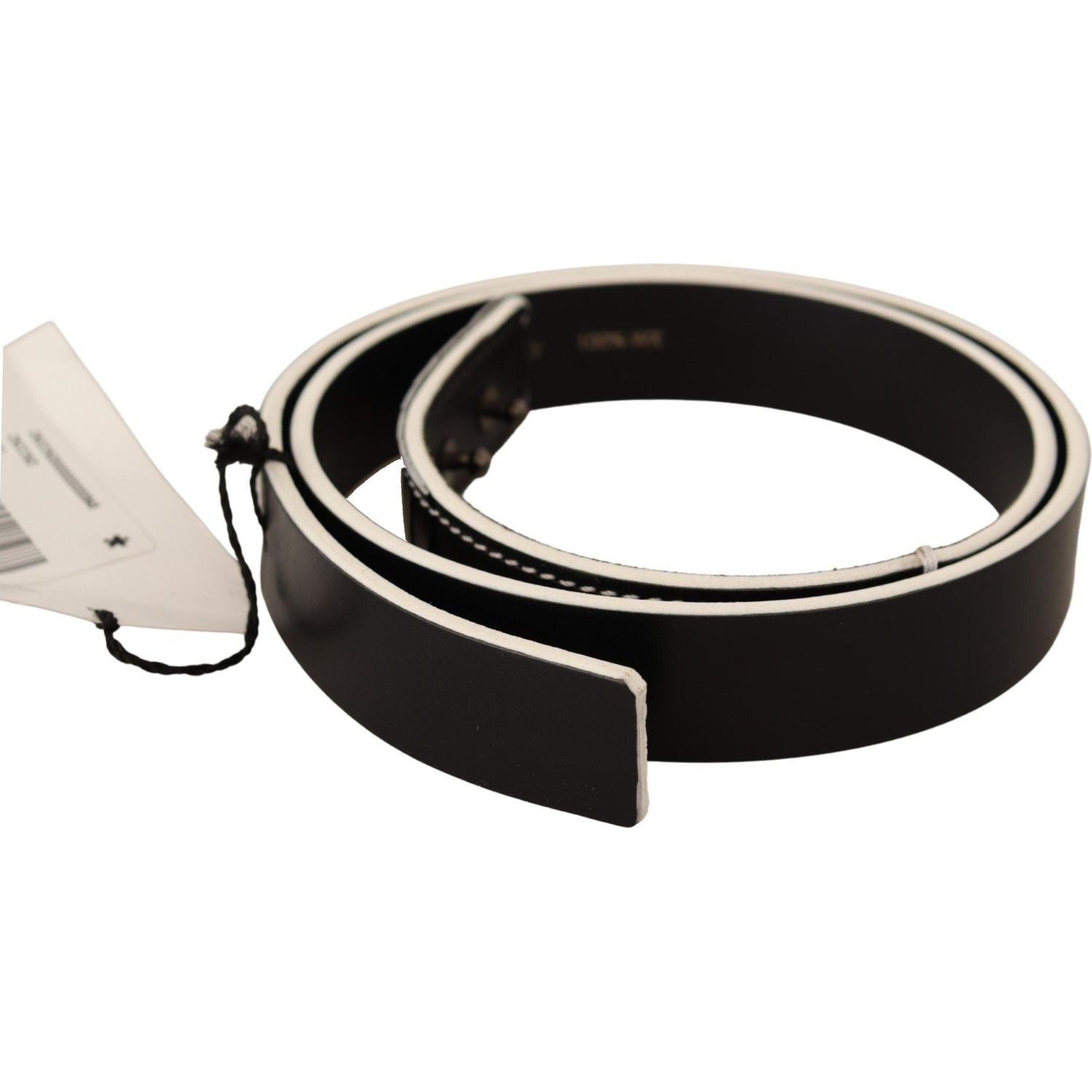 Costume National Black White Leather Fashion Waist  Belt