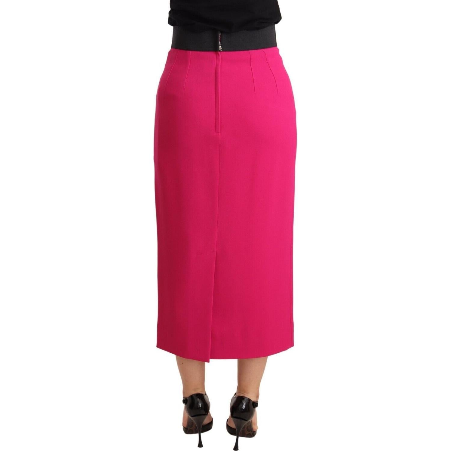 Dolce & Gabbana Pink High Waist Stretch Pencil Straight Skirt