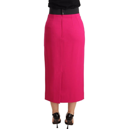 Dolce & Gabbana Pink High Waist Stretch Pencil Straight Skirt Skirt