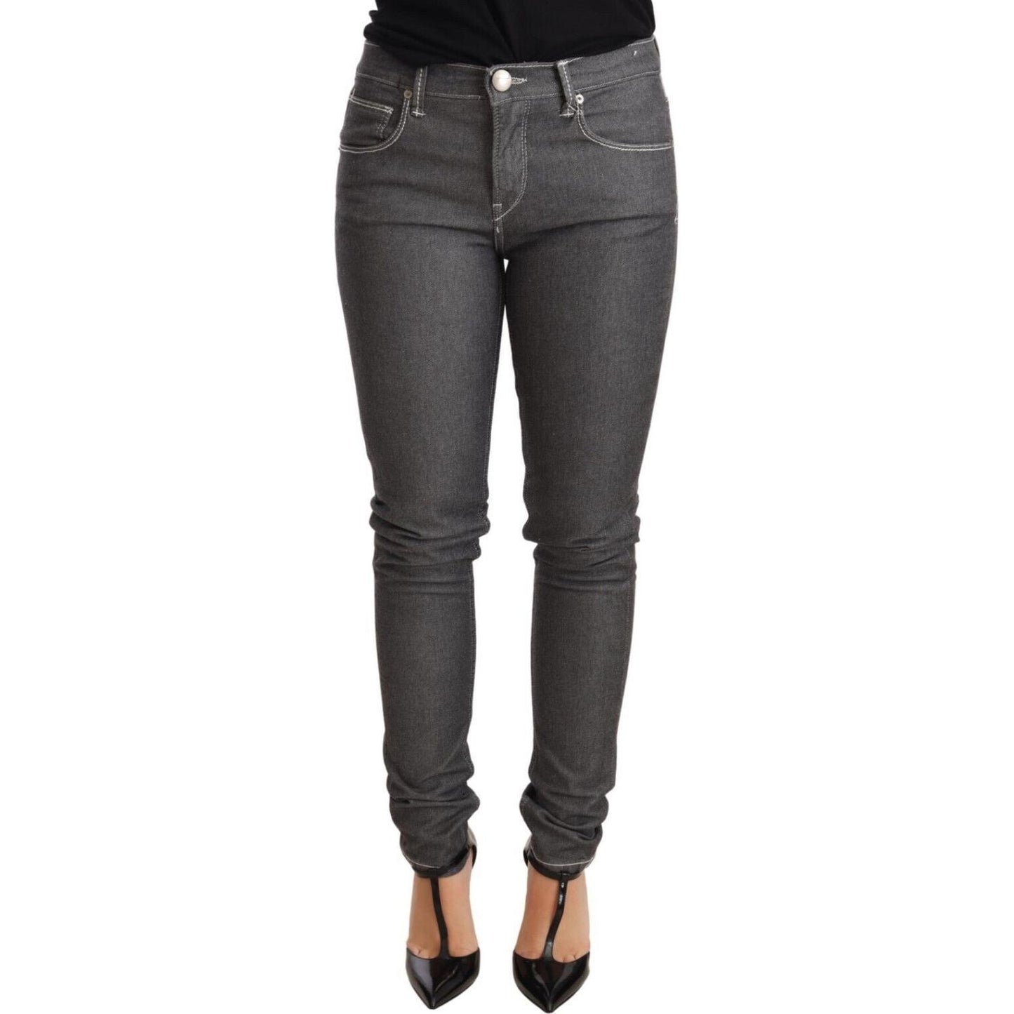 Acht Gray Low Waist Skinny Denim Trouser Jeans Jeans & Pants