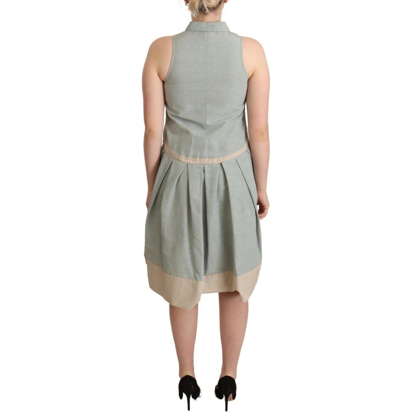 Comeforbreakfast Multicolor Collared Sleeveless Sheath Dress WOMAN DRESSES