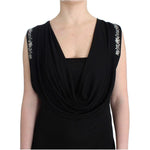 Roccobarocco Black Embellished Jersey Mini Sheath Short Dress SIG11565-3