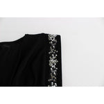 Roccobarocco Black Embellished Jersey Mini Sheath Short Dress SIG11565-3