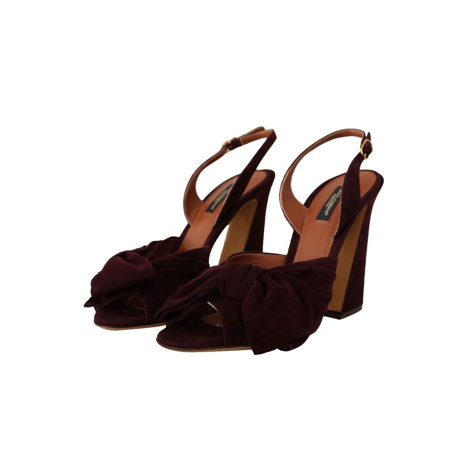 Dolce & Gabbana Dark Purple Suede Ankle Strap Sandals Shoes