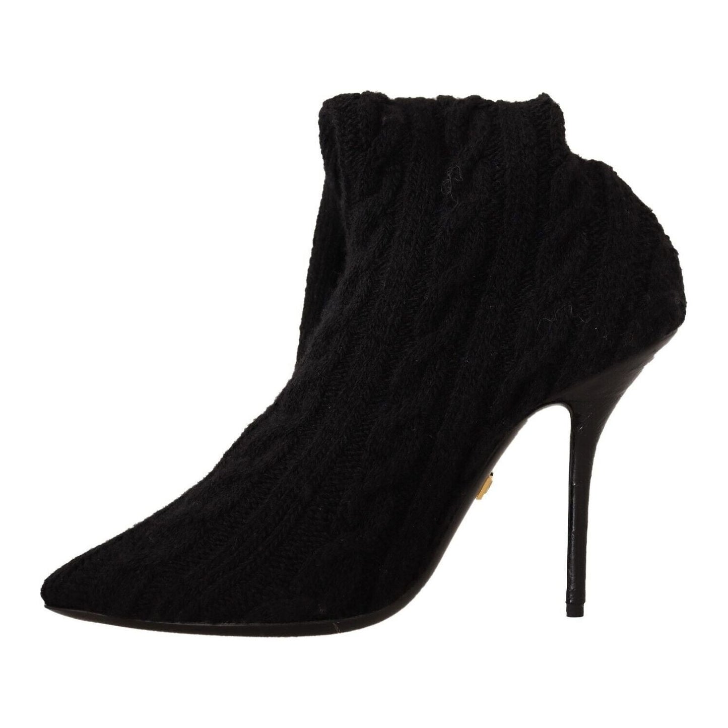 Dolce & Gabbana Black Stretch Socks Knee High Booties Shoes