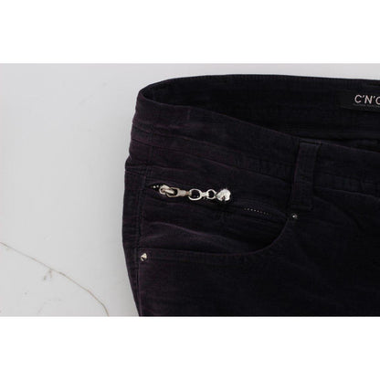 Costume National Purple Cropped Corduroys Jeans
