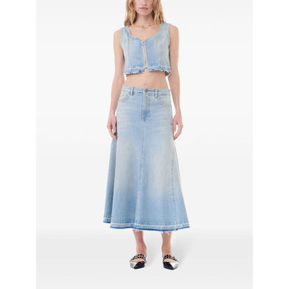 Ganni Flared denim skirt
