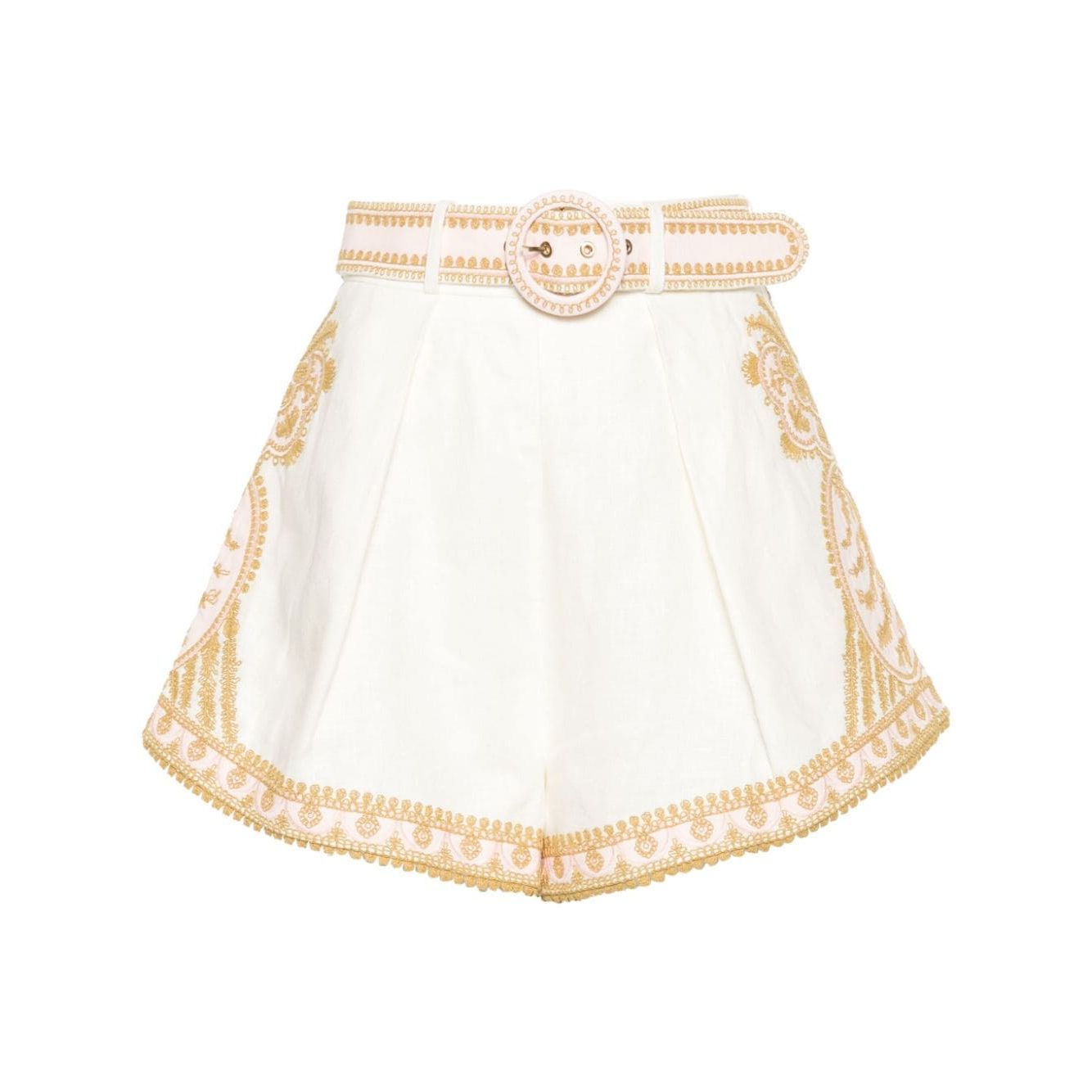 Zimmermann Waverly embroidered linen shorts