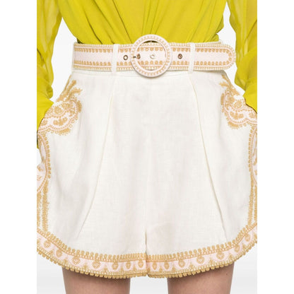 Zimmermann Waverly embroidered linen shorts