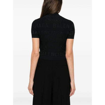 Balenciaga jacquard logo crop top Topwear