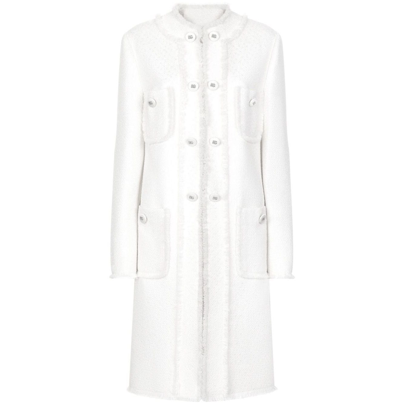 Dolce & Gabbana Single-breasted raschel tweed coat Jackets