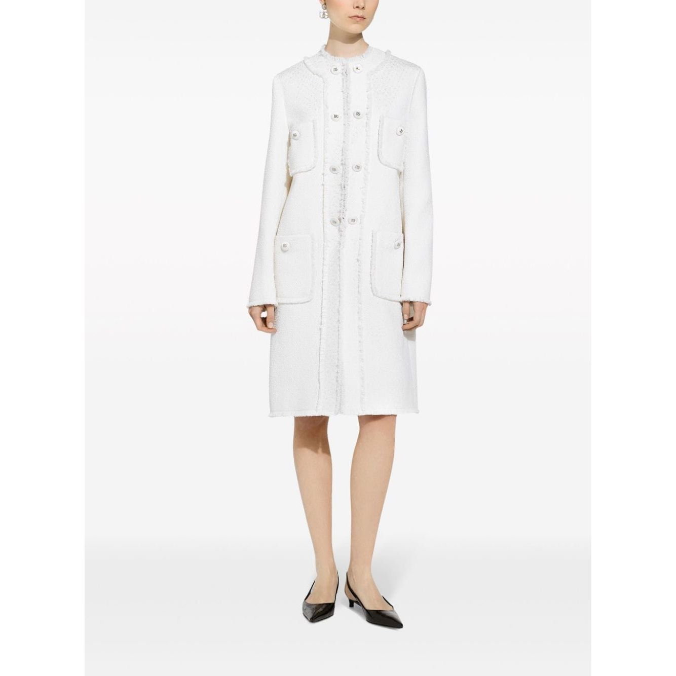 Dolce & Gabbana Single-breasted raschel tweed coat Jackets