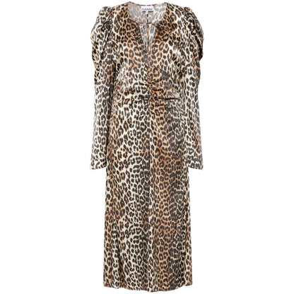 Ganni leopard-print Ruched Midi Dress