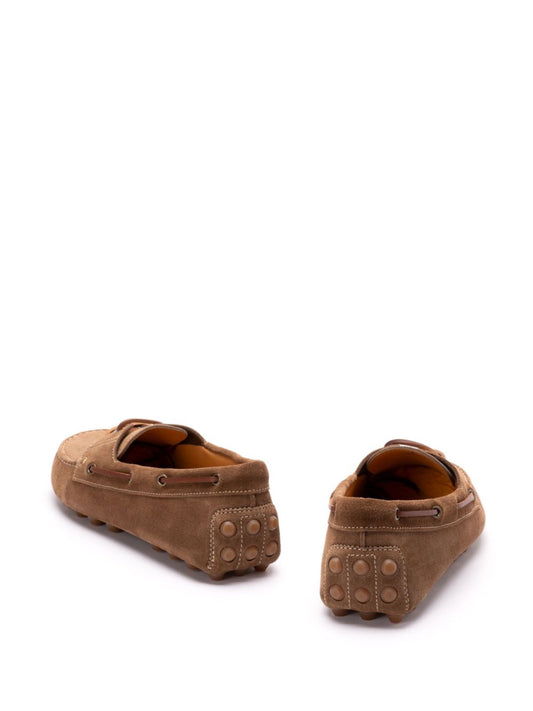 Tod's Flat Suede Leather Men Moccasins Brown Moccasins Tod'S Dark Olive Green