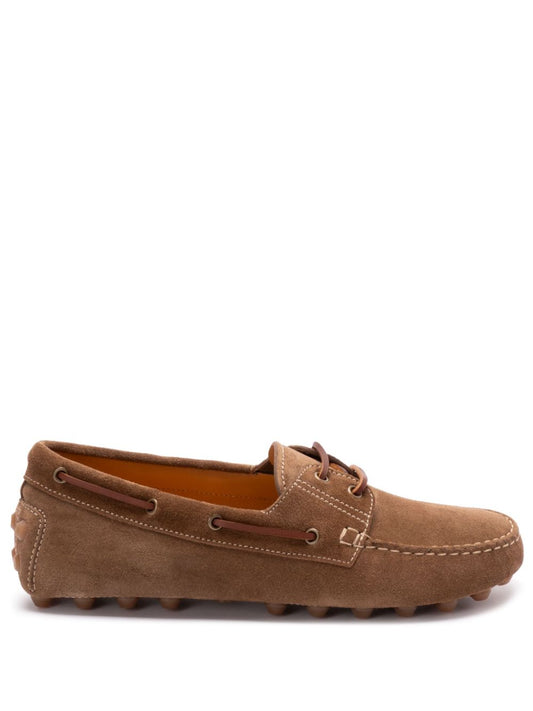 Tod's Flat Suede Leather Men Moccasins Brown Moccasins Tod'S Saddle Brown