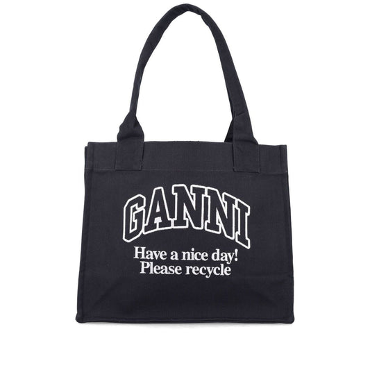 Ganni Large shopper bag with logo