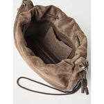 Brunello Cucinelli Mellow mini bucket bag in suede with precious chain MBHID2667C8187-P25