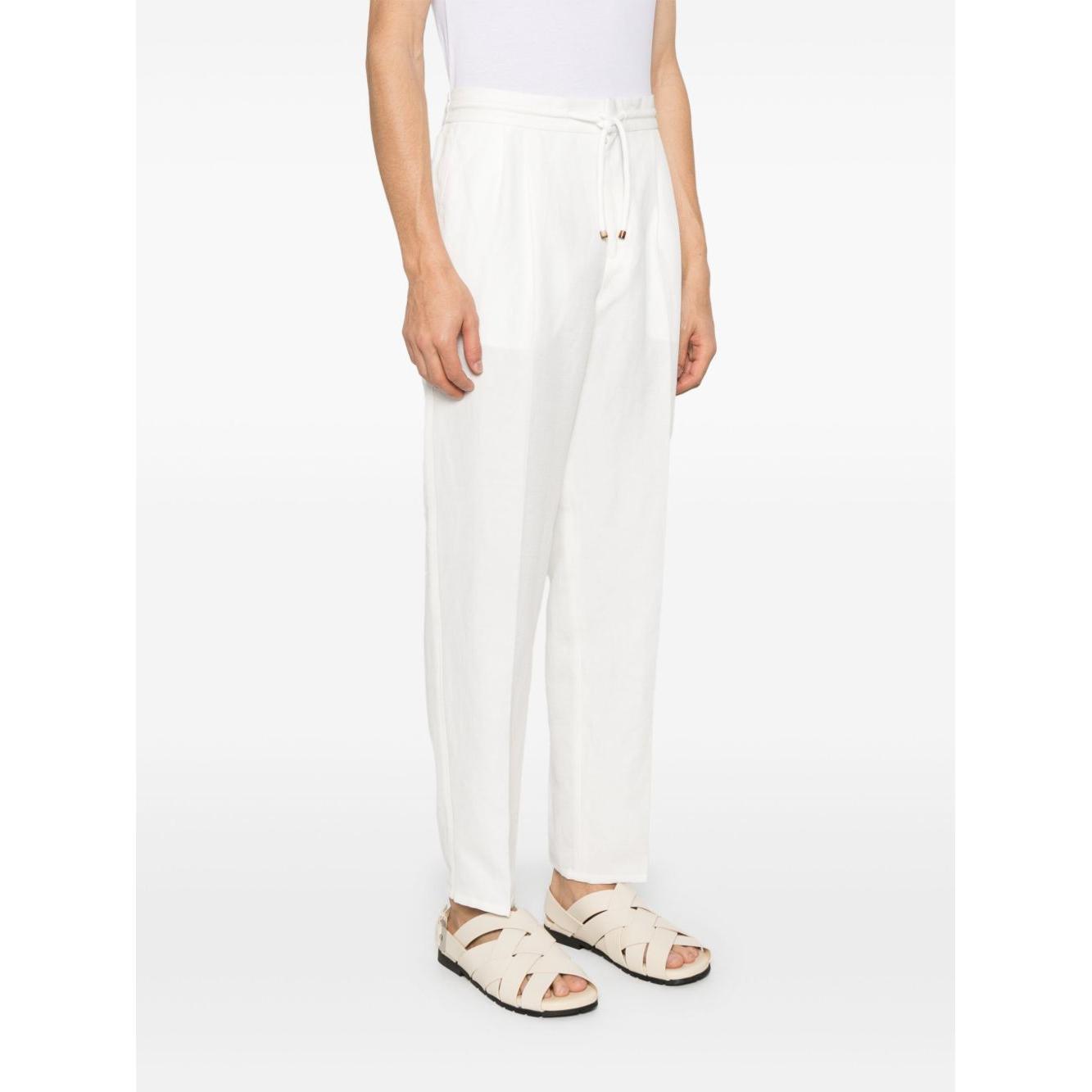 Brunello Cucinelli linen blend drawstring trousers