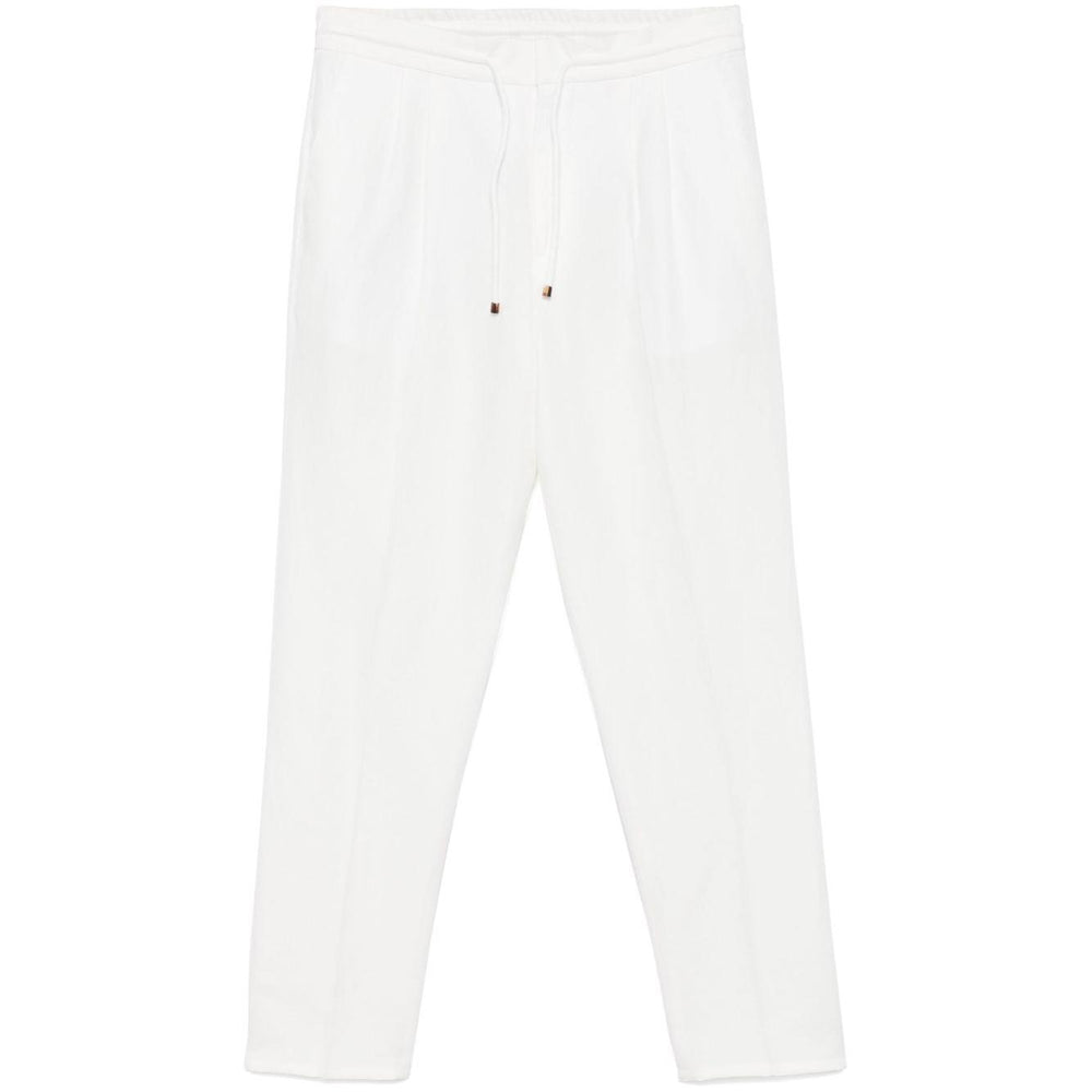 Brunello Cucinelli linen blend drawstring trousers