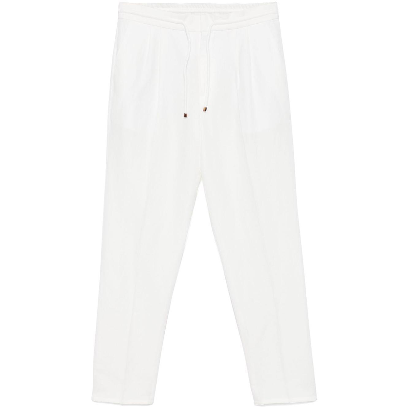 Brunello Cucinelli linen blend drawstring trousers