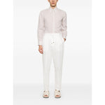 Brunello Cucinelli linen blend drawstring trousers