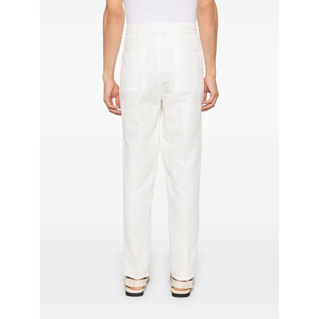 Brunello Cucinelli linen blend drawstring trousers