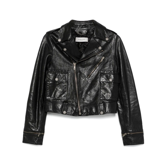 Golden Goose leather jacket with shiny effect