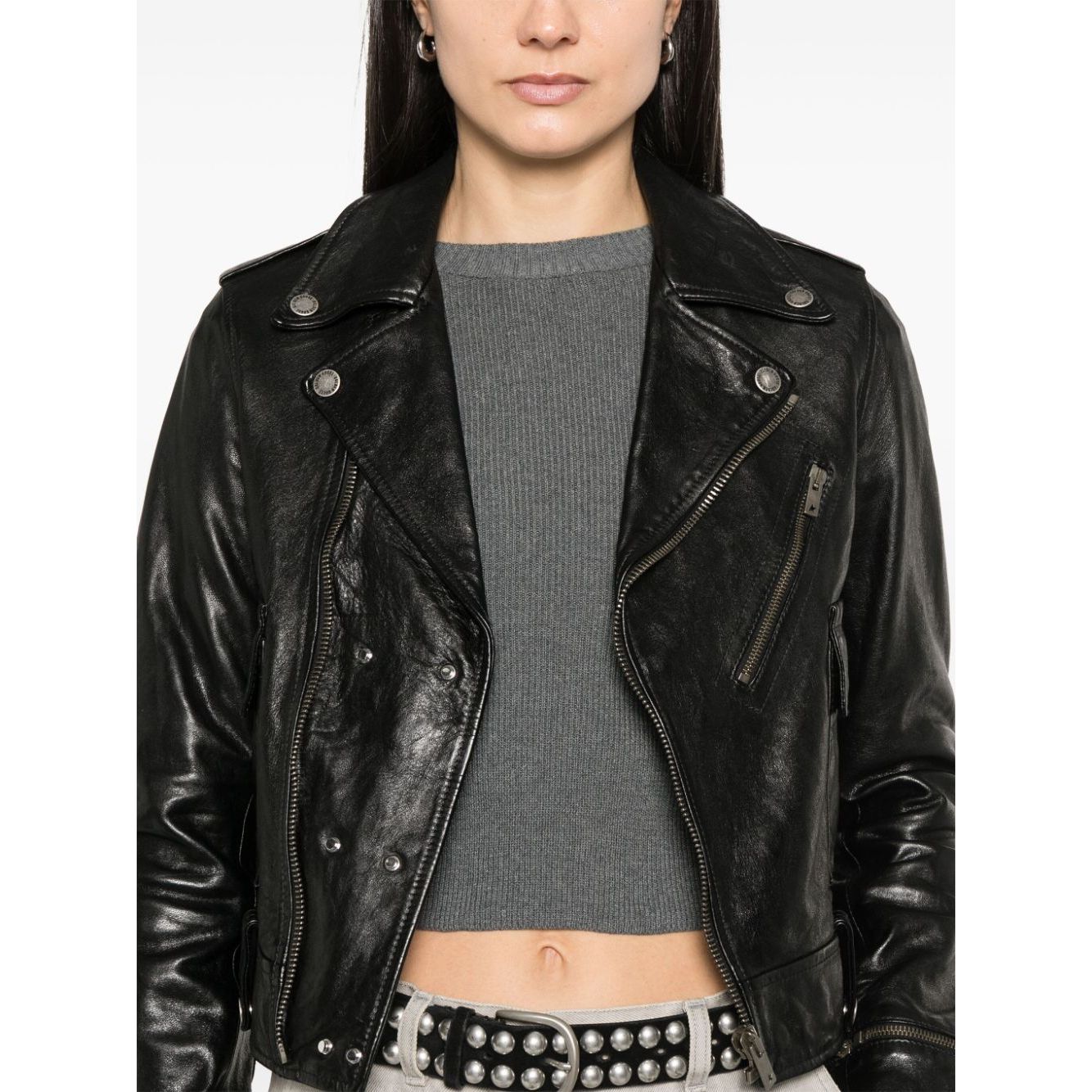 Golden Goose leather jacket with shiny effect