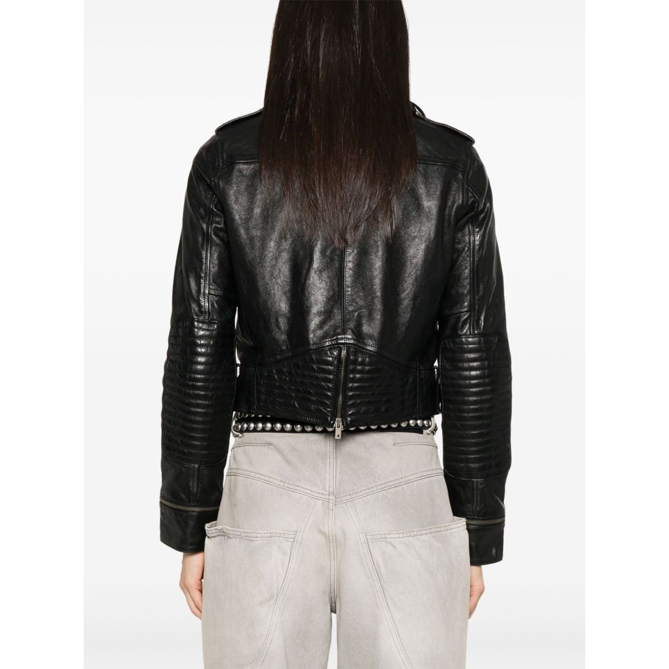 Golden Goose leather jacket with shiny effect