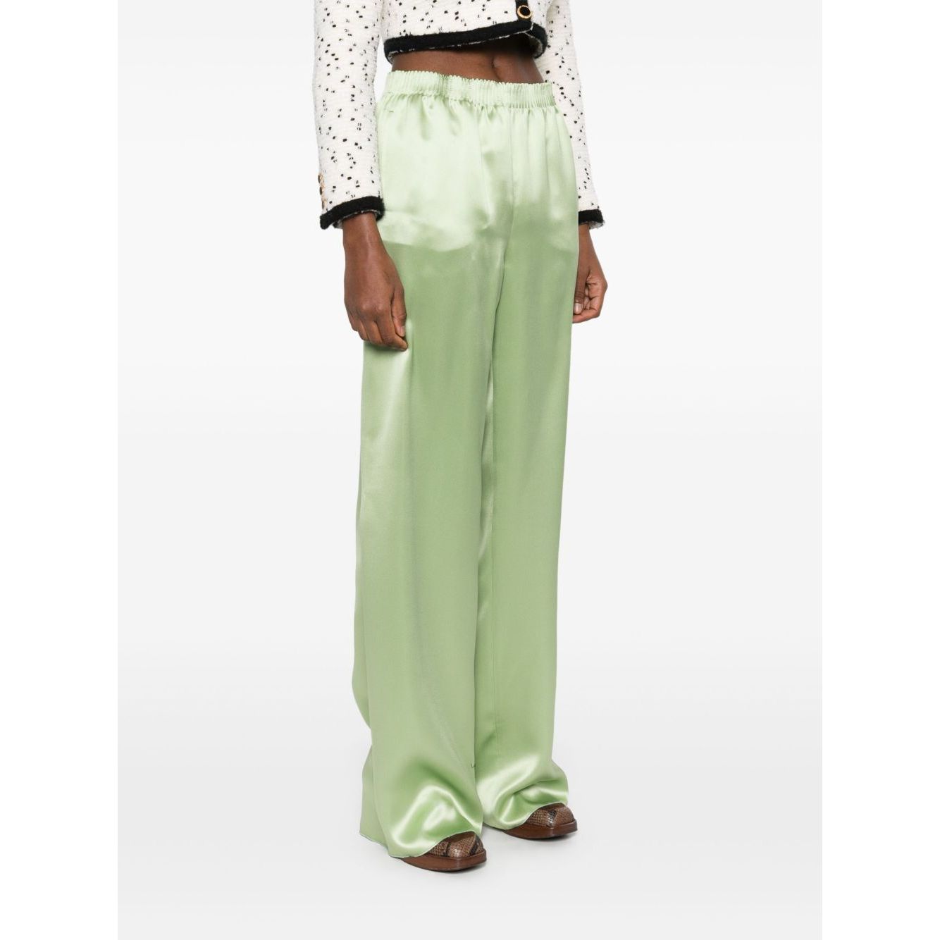 Valentino wide leg silk trousers